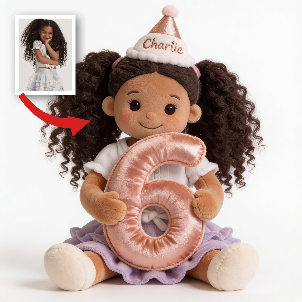 Personalisierte Geburtstagskissen für kleine Mädchen aus Kunstfell, Kindergeburtstagsgeschenk