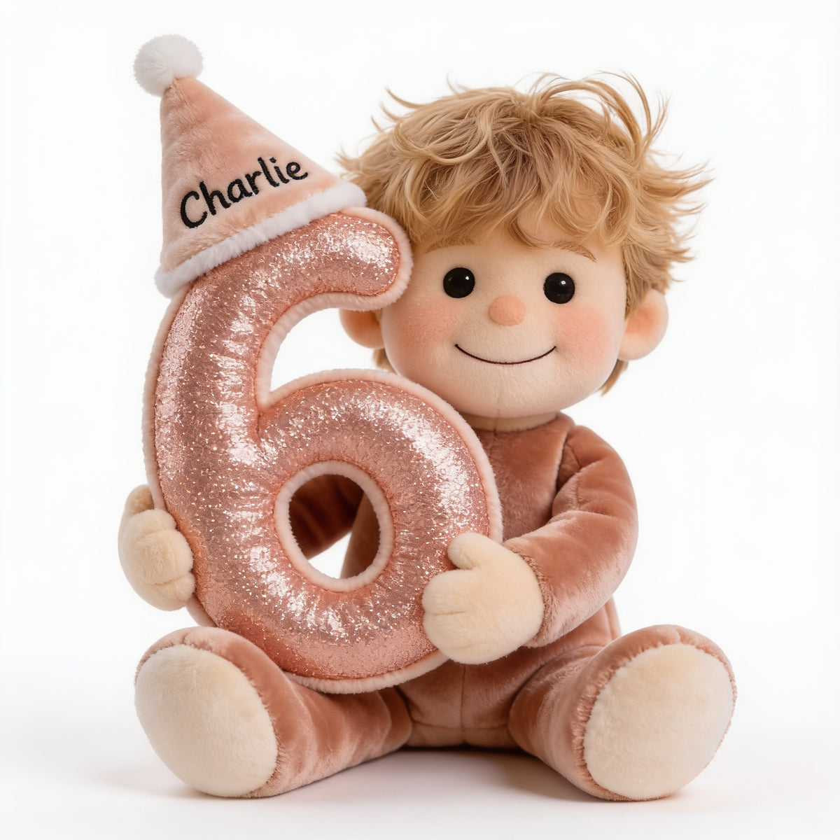Personalized Birthday Little Boy Faux Fur Plush Pillow Kids Birthday Gift