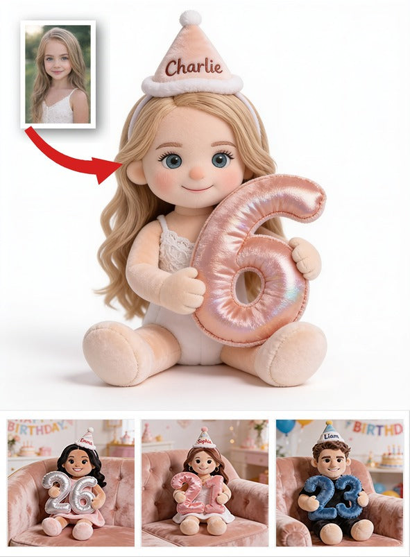 Personalisierte Geburtstags-Plüschkissen für kleine Mädchen, Geschenk für Tochter, Enkelin, Nichte