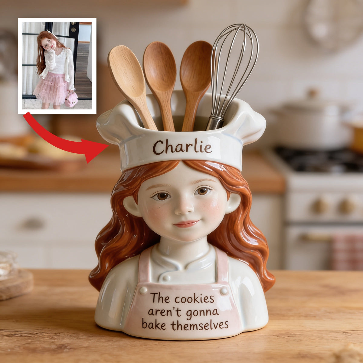 Personalisierte Latina kleine Mädchen Koch Backen Acryl Topf Küchendekor Geschenk