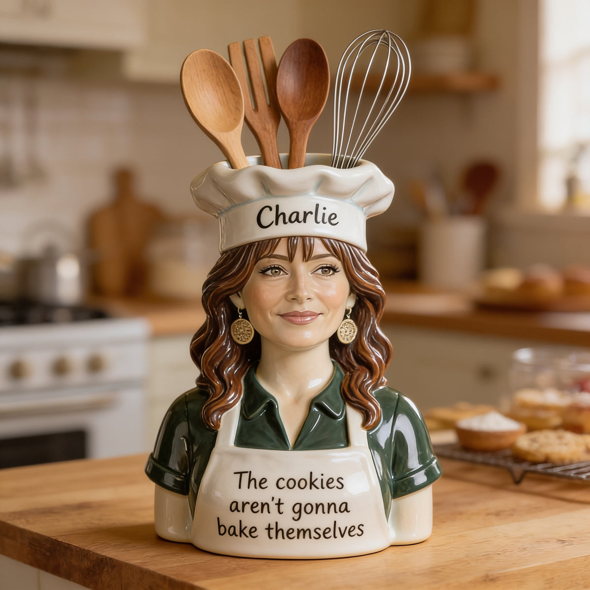Personalized Latina Baker Woman Acrylic Pot Baking Kitchen Decor Gift