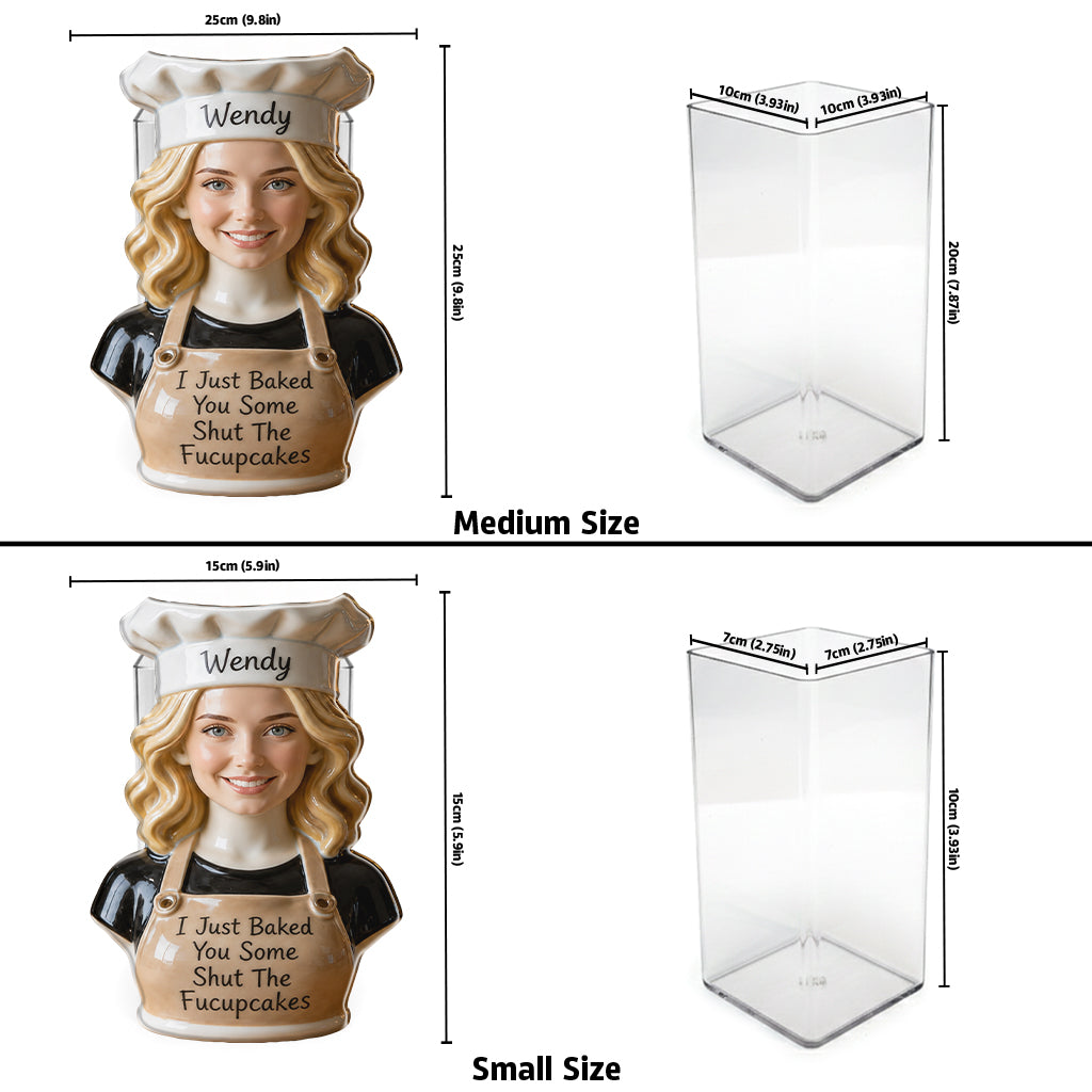 Personalized Little Girl Chef Acrylic Pot, Baking Gift for Daughter Granddaughter Niece