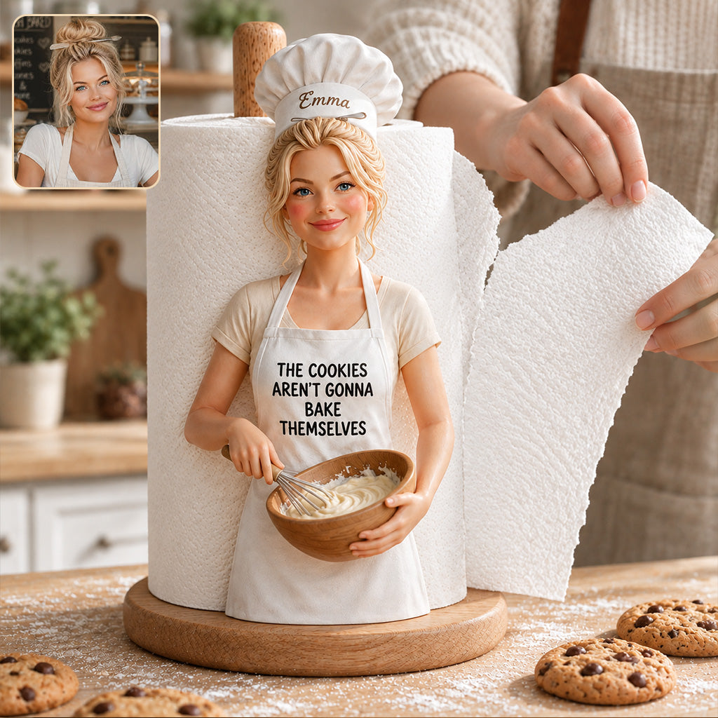 Custom Photo Latino Man Chef Paper Towel Stand 21st Birthday Kitchen Gift