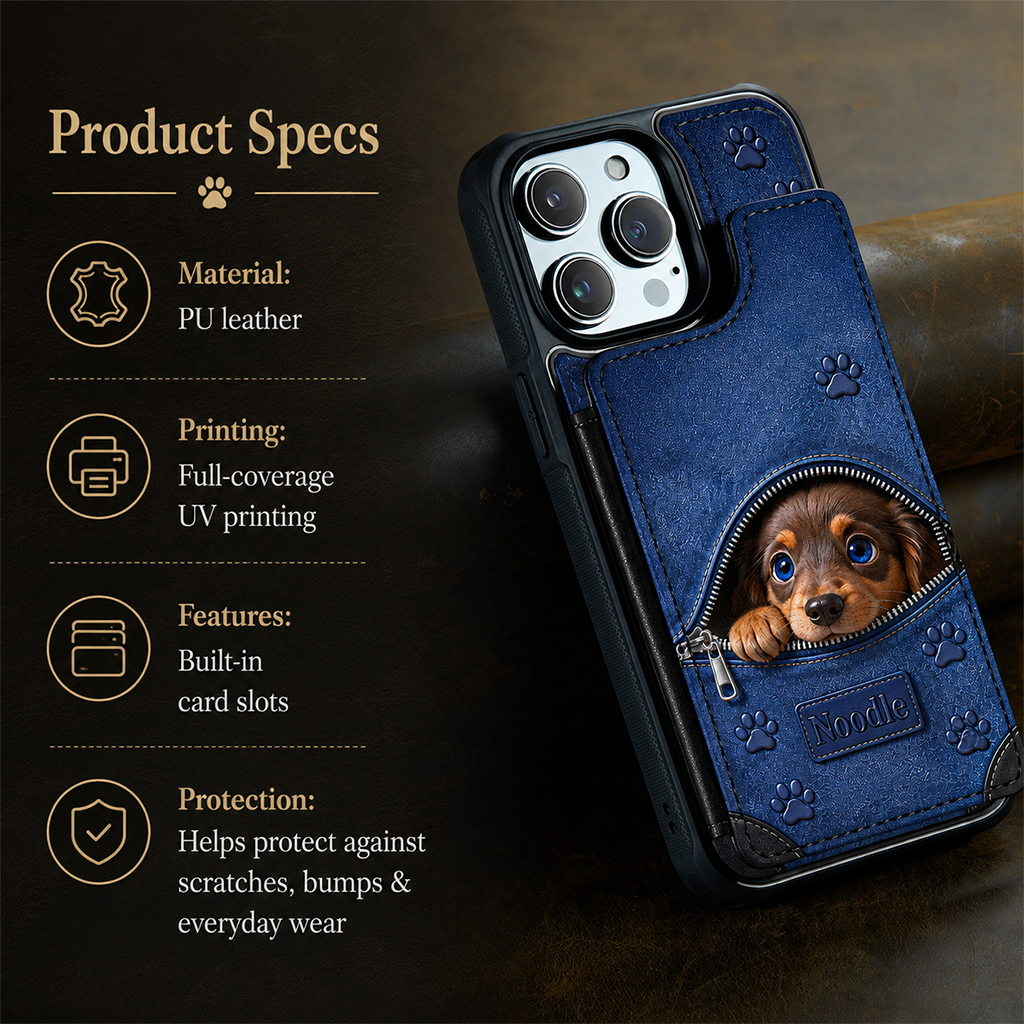 Personalized Tan and White Pembroke Welsh Corgi Wallet Phone Case Pet Lover Gift