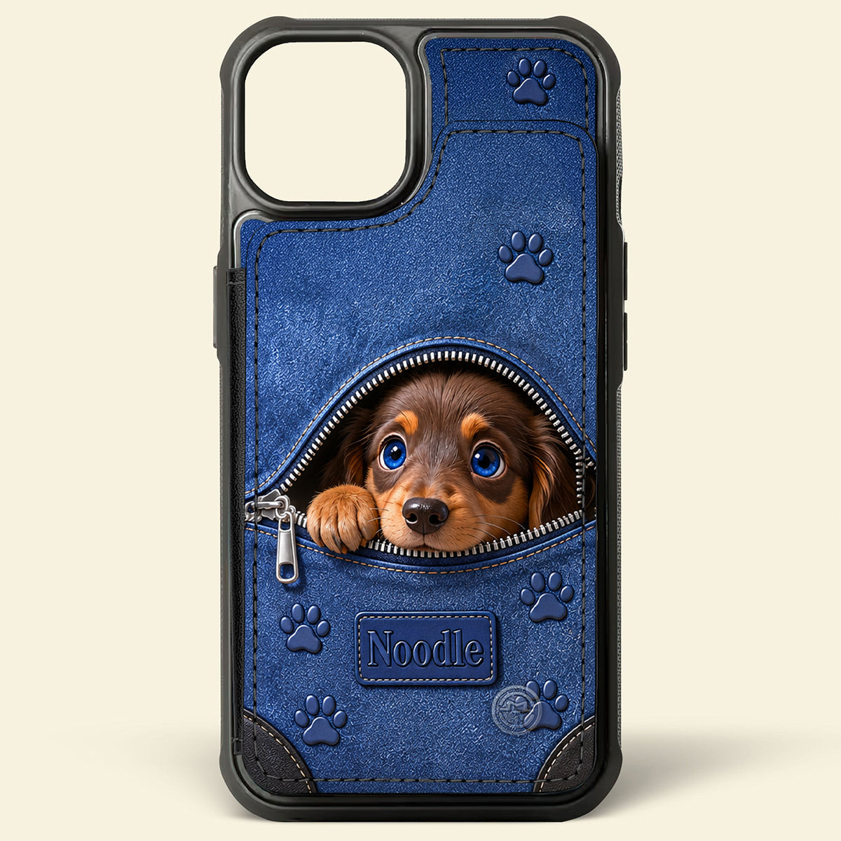 Personalized Peeking Blue Eyed Siberian Husky Wallet Phone Case Dog Lover Gift