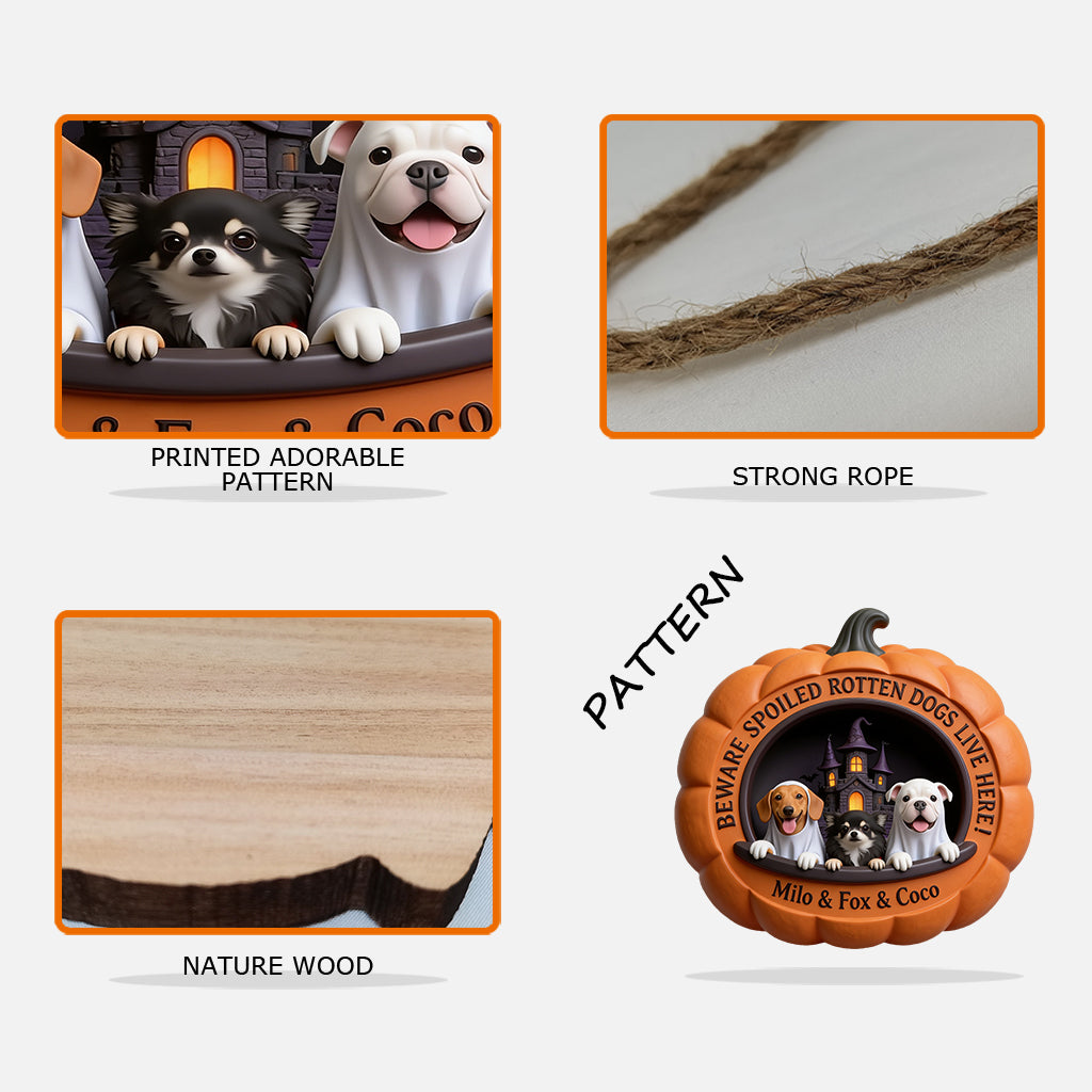 Personalized Halloween Black and Tan Dachshund Puppy Pumpkin Wood Sign Dog Lover Decor