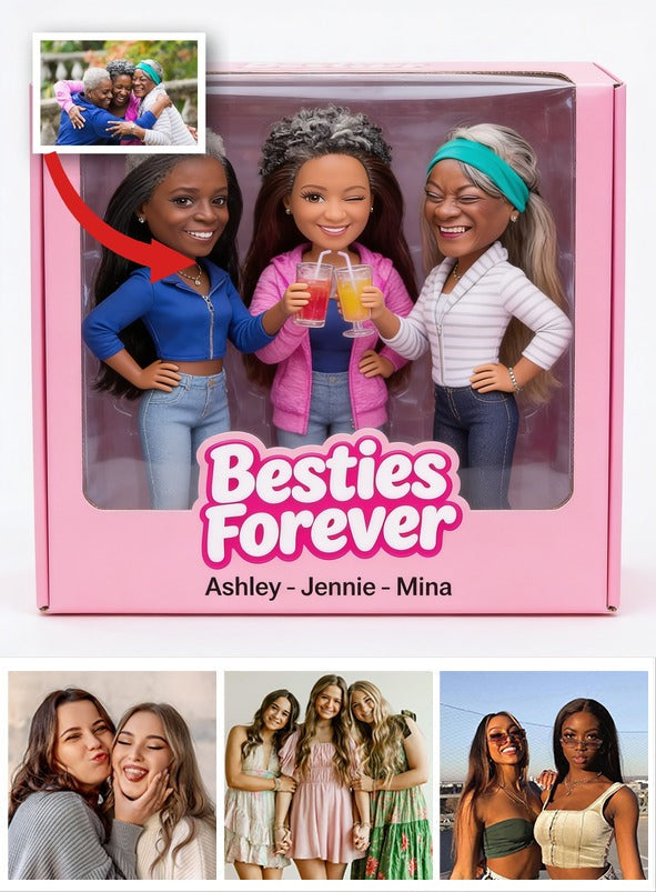 Custom Photo Older Black Female Best Friends Shaped Acrylic Plaque Bestie Forever Gift