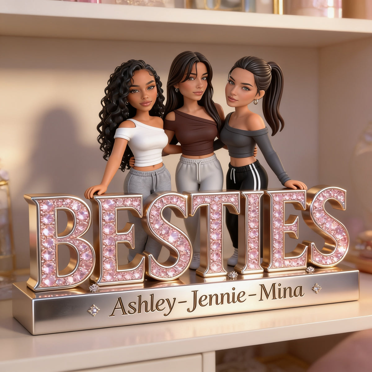 Personalized Latina Best Friends Custom Shaped Acrylic Plaque Bestie Gift