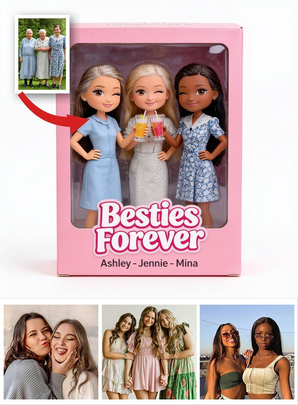 Custom Photo Older Female Best Friends Shaped Acrylic Plaque Besties Forever Gift