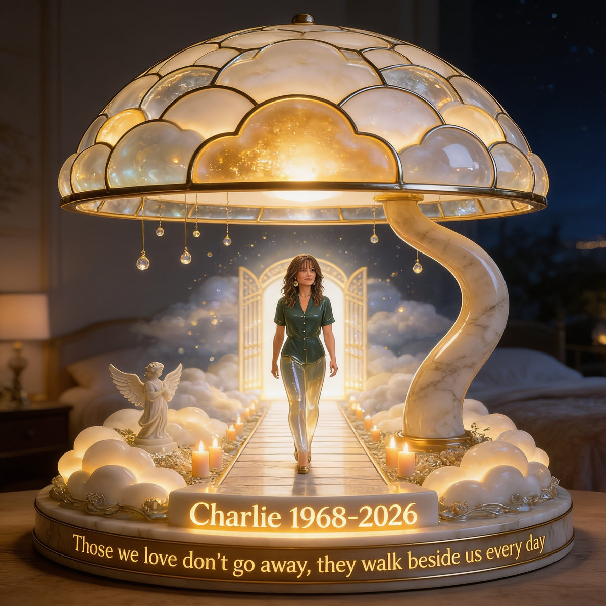 Personalized Latina Woman Memorial Acrylic LED Night Light Sympathy Gift