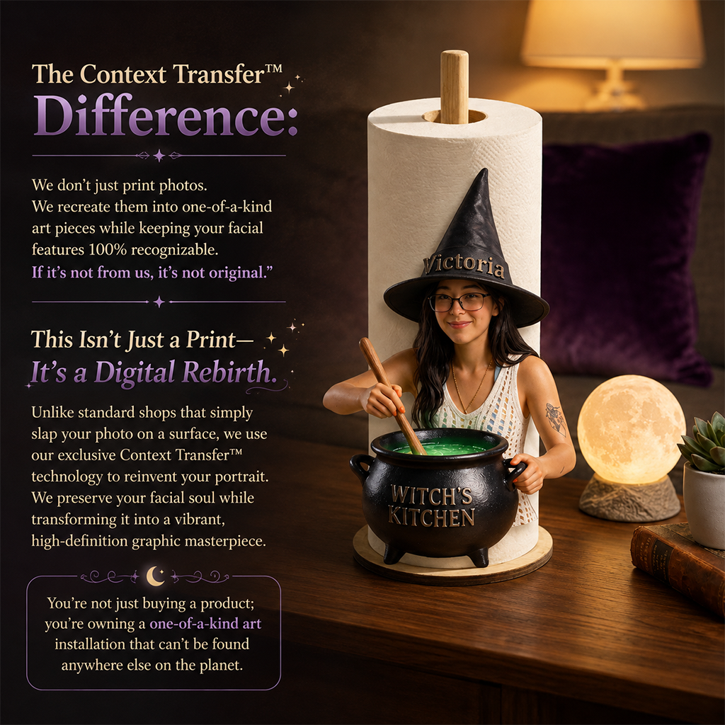 Personalized Witch Kitchen Woman Paper Towel Stand, Countertop Kitchen Decor Gift