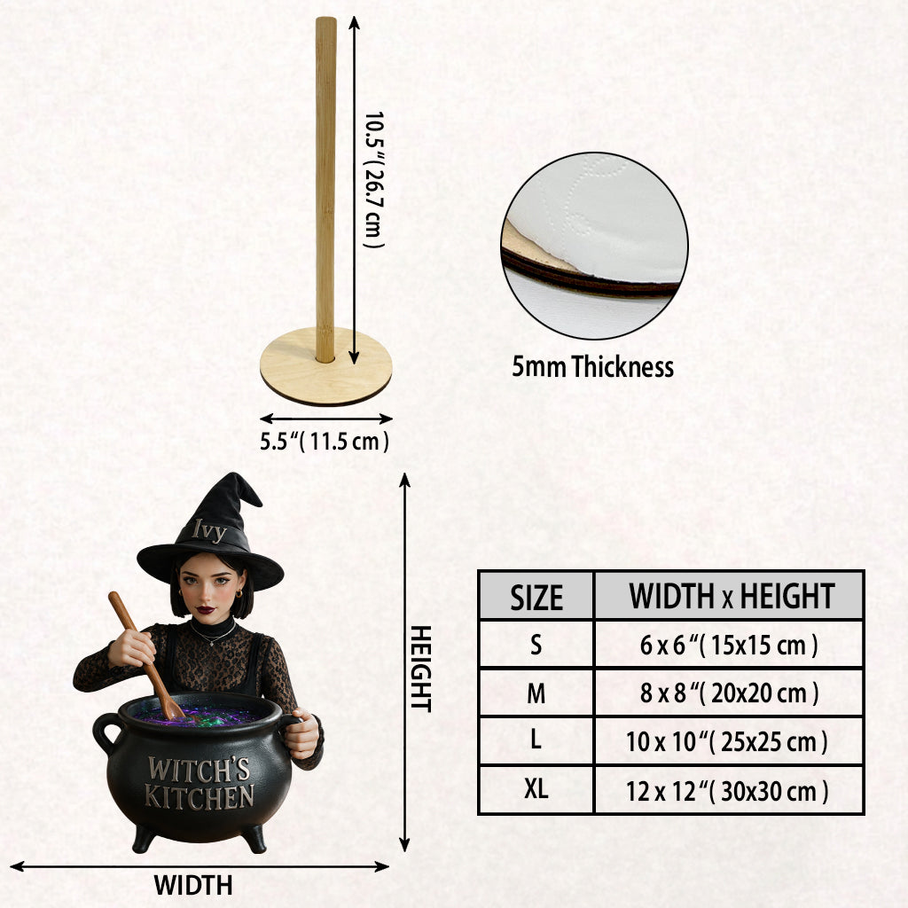 Personalized Black Woman Witch Paper Towel Stand, Witch's Kitchen Decor Gift