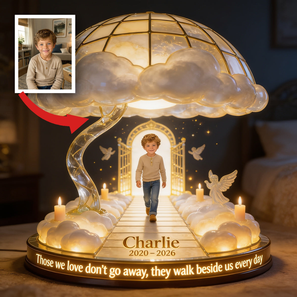 Personalisierte Latino Erinnerungs-Acryl-LED-Nachtlampe für kleine Jungen