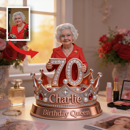 Personalized 70th Birthday Older Woman Custom Shaped Acrylic Plaque Gift for Grandma