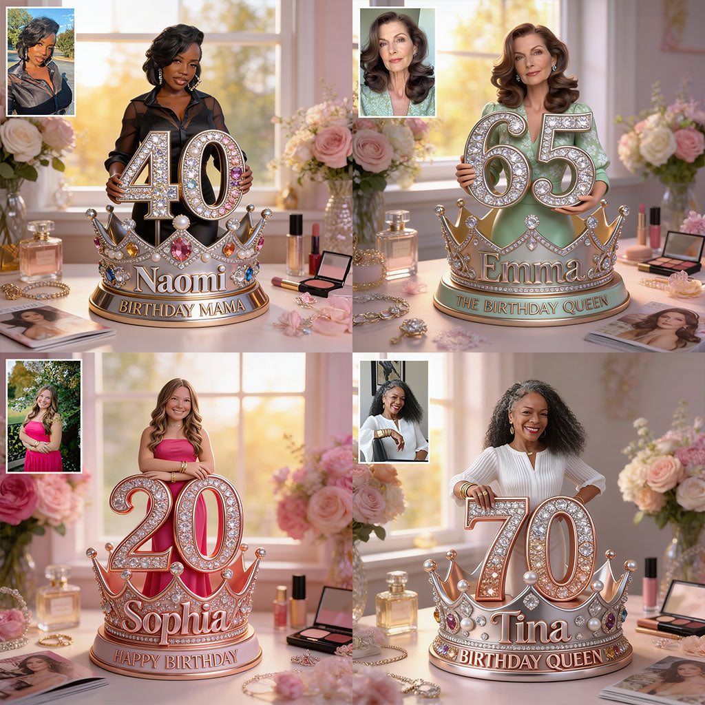 Personalized Birthday Black Woman Queen Custom Shaped Acrylic Plaque Gift for Her