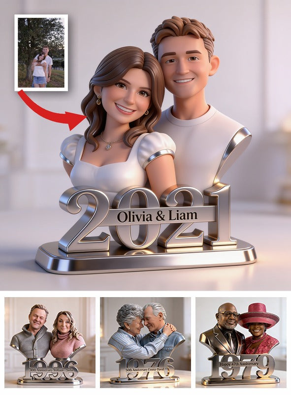 Personalized 5th Anniversary Couple 2021 Custom Shaped Acrylic Plaque Keepsake Gift