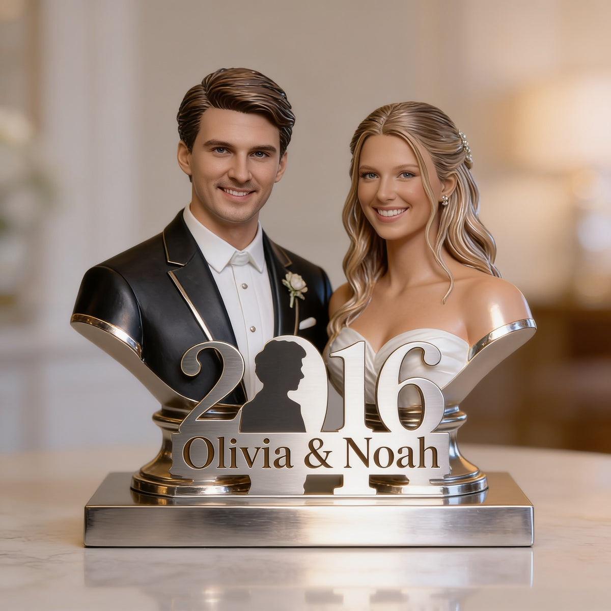 Personalisierte Foto 10. Hochzeitstags-Acrylplakette, Geschenk für Paare