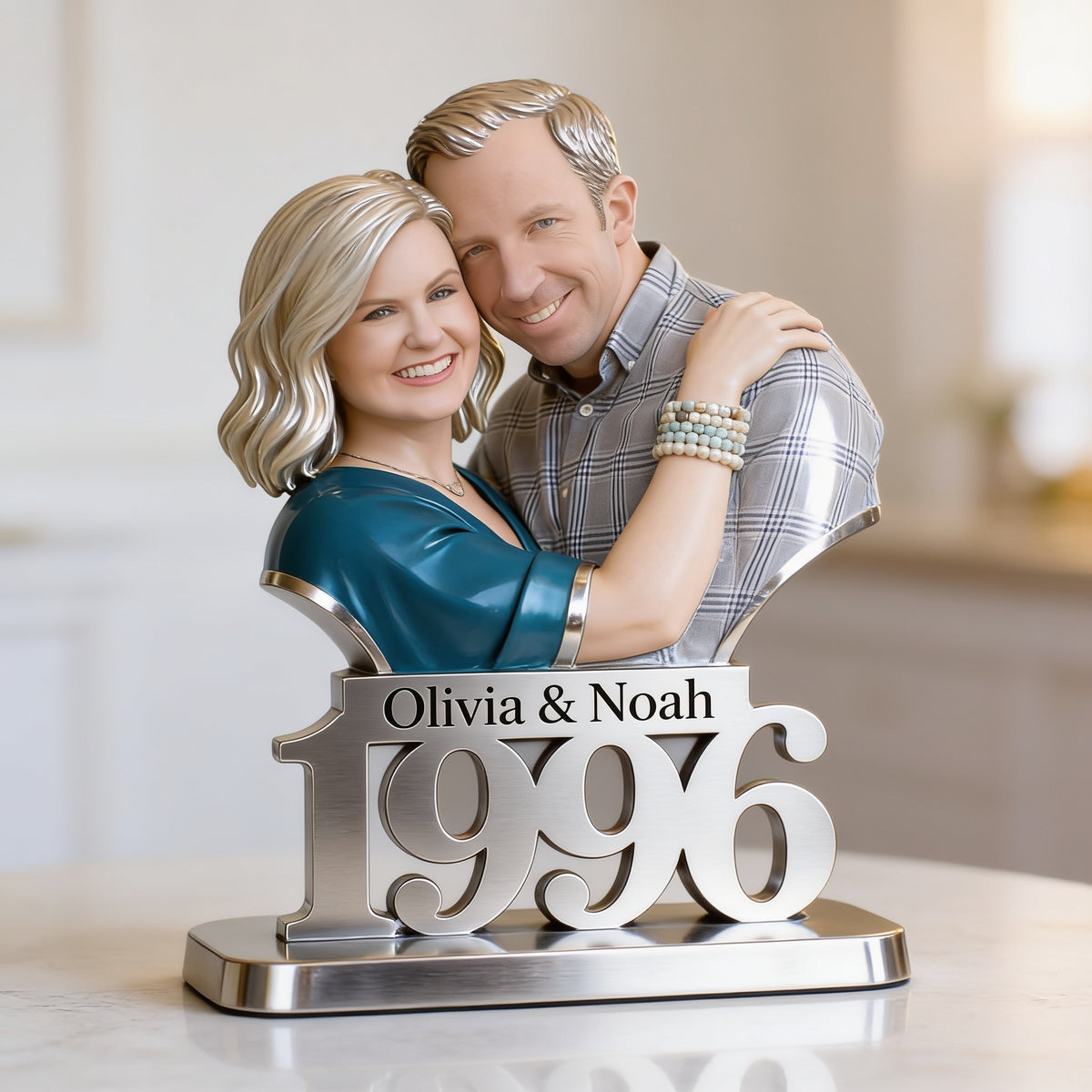 Custom Photo 30th Anniversary Middle-Aged Couple 1996 Shaped Acrylic Plaque Gift