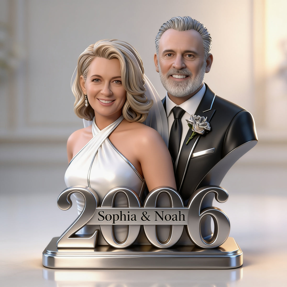 Custom Photo 20th Wedding Anniversary Middle-Aged Couple 2006 Acrylic Plaque