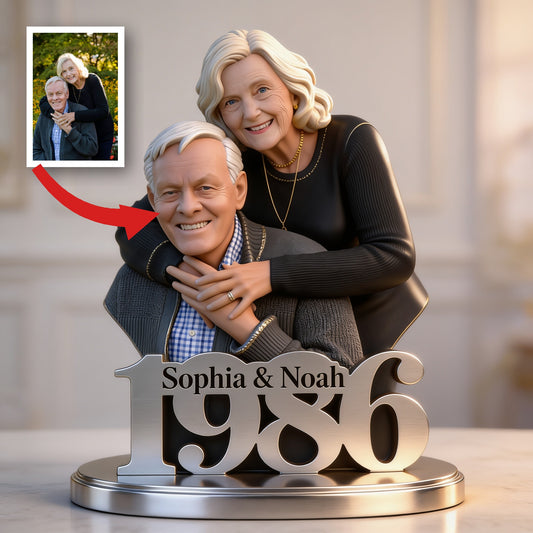 Custom Photo 40th Anniversary 1986 Older Couple Acrylic Plaque Gift for Parents Grandparents