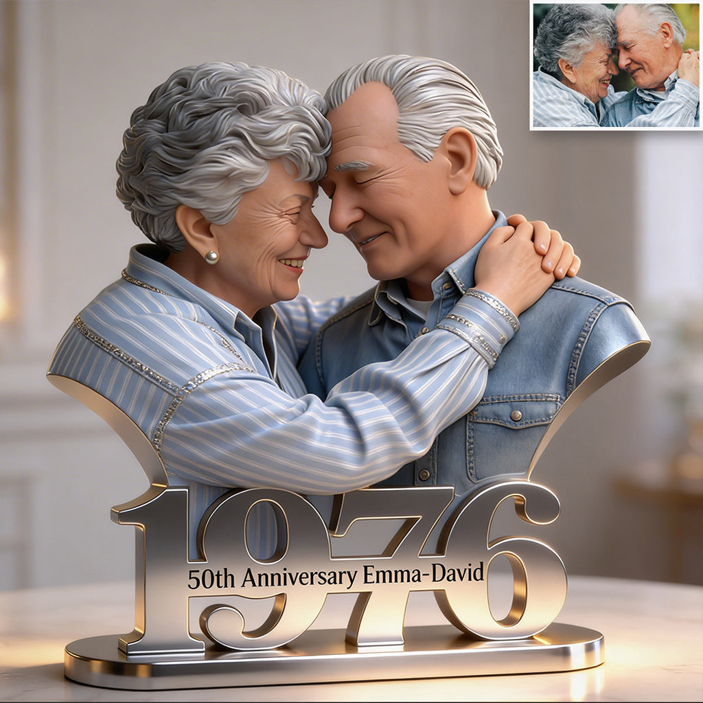 Custom Photo 40th Anniversary Older Black Couple 1986 Acrylic Plaque Keepsake Gift