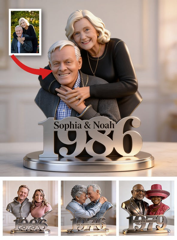 Custom Photo 40th Anniversary 1986 Older Couple Acrylic Plaque Gift for Parents Grandparents