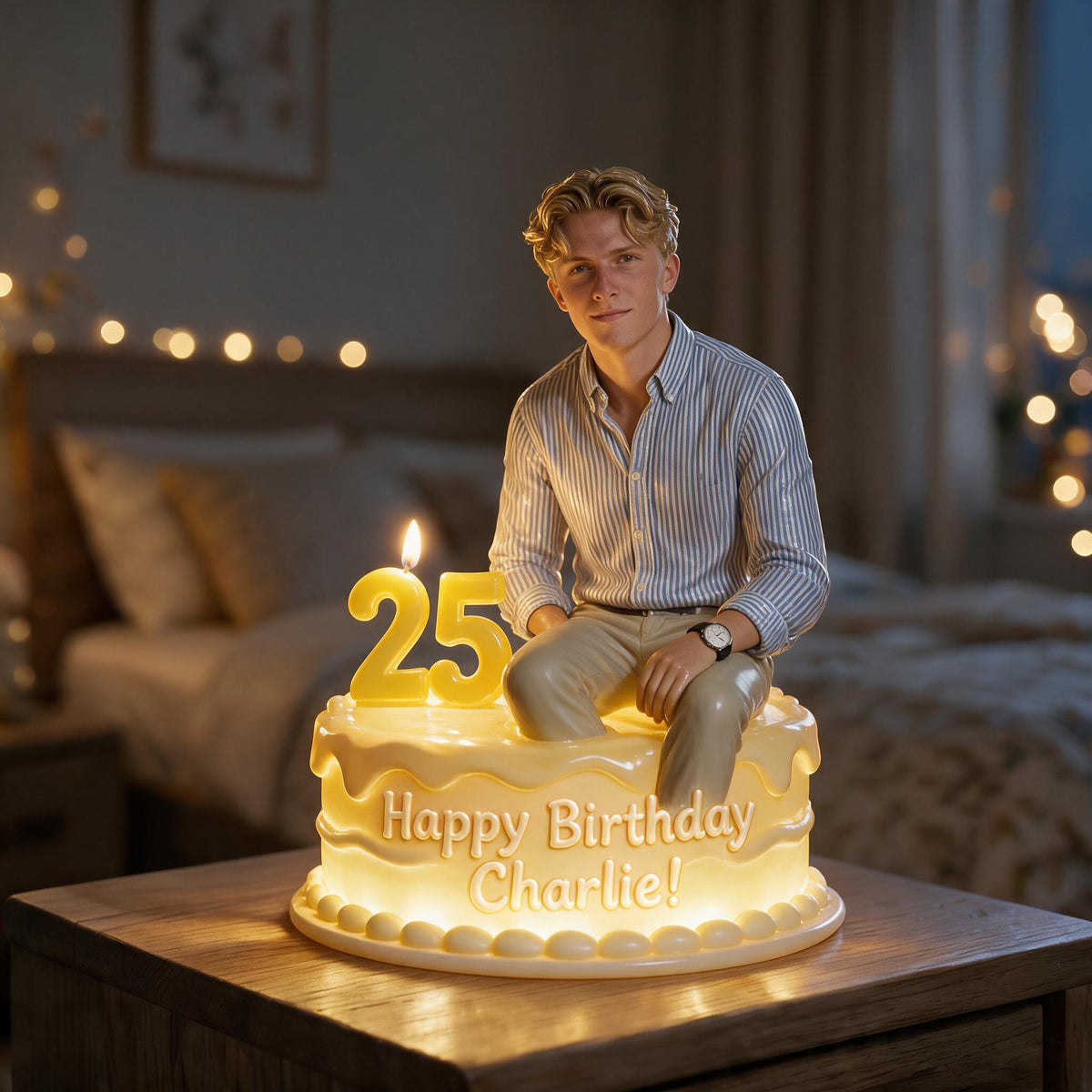 Personalized 21st Birthday Man Acrylic LED Night Light Gift