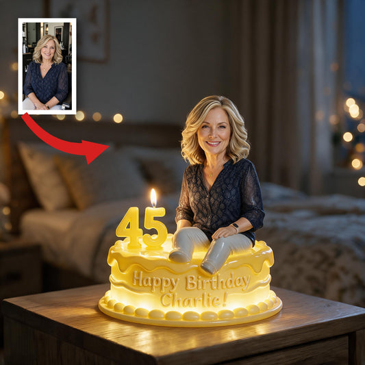 Personalized 50th Birthday Middle-Aged Woman Acrylic LED Night Light Keepsake Gift