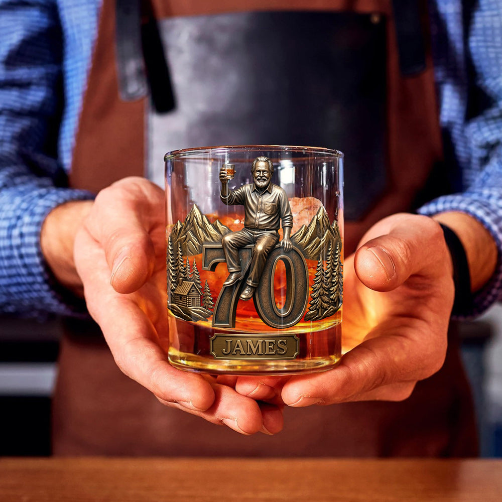 Personalized 25th Birthday Black Woman Whiskey Glass Gift For Her