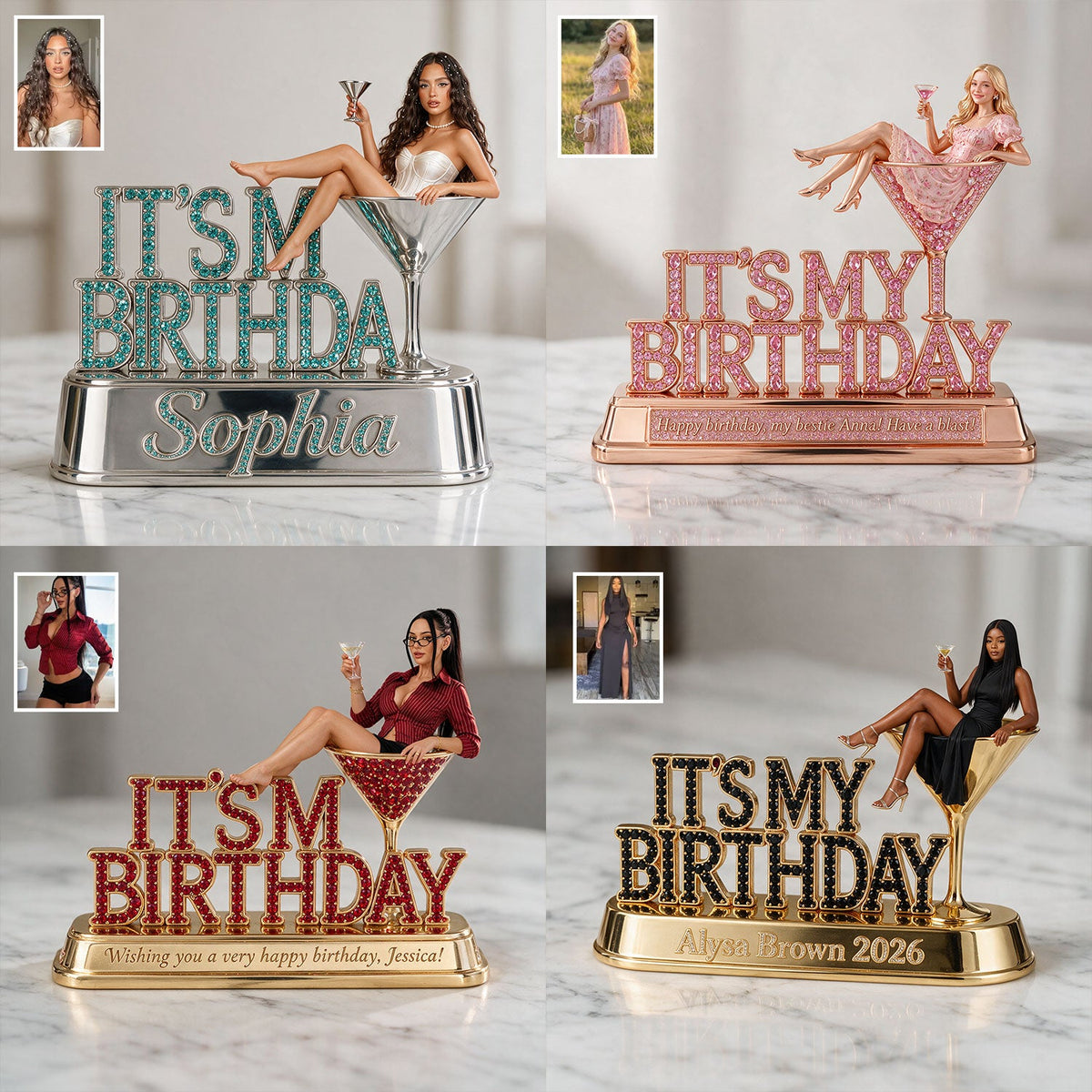 Personalized 70th Birthday Older Latina Woman Acrylic Plaque Gift for Grandma Mom Wife
