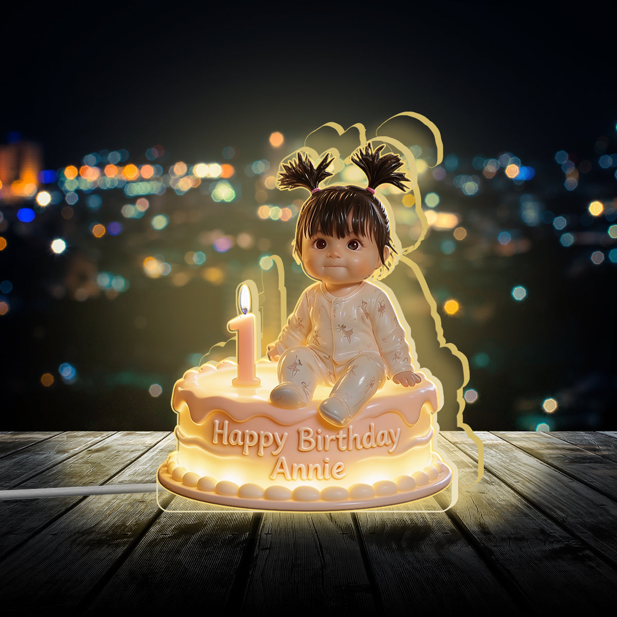 Personalized 21st Birthday Man Acrylic LED Night Light Gift