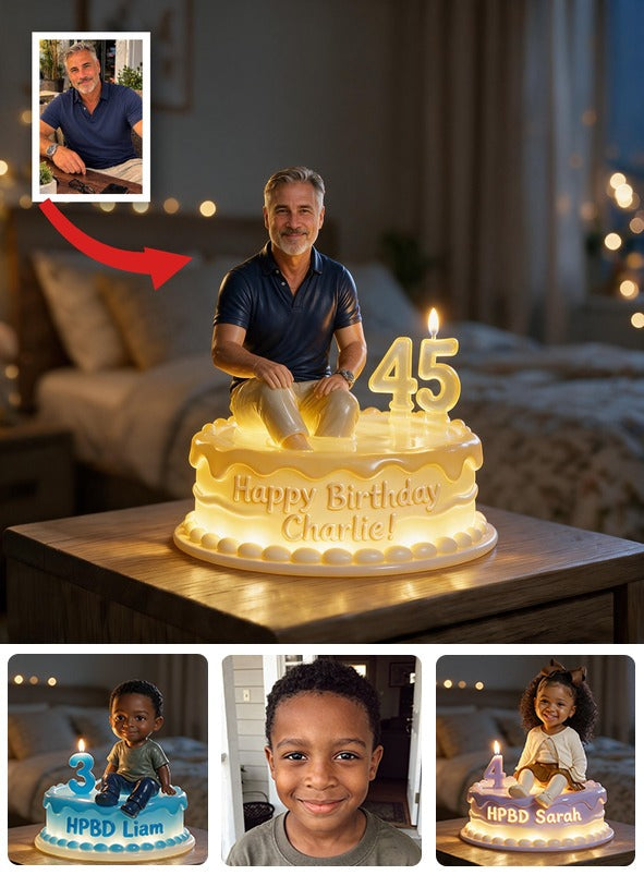 Personalized 50th Birthday Middle-Aged Man Acrylic LED Night Light, Dad Grandpa Gift