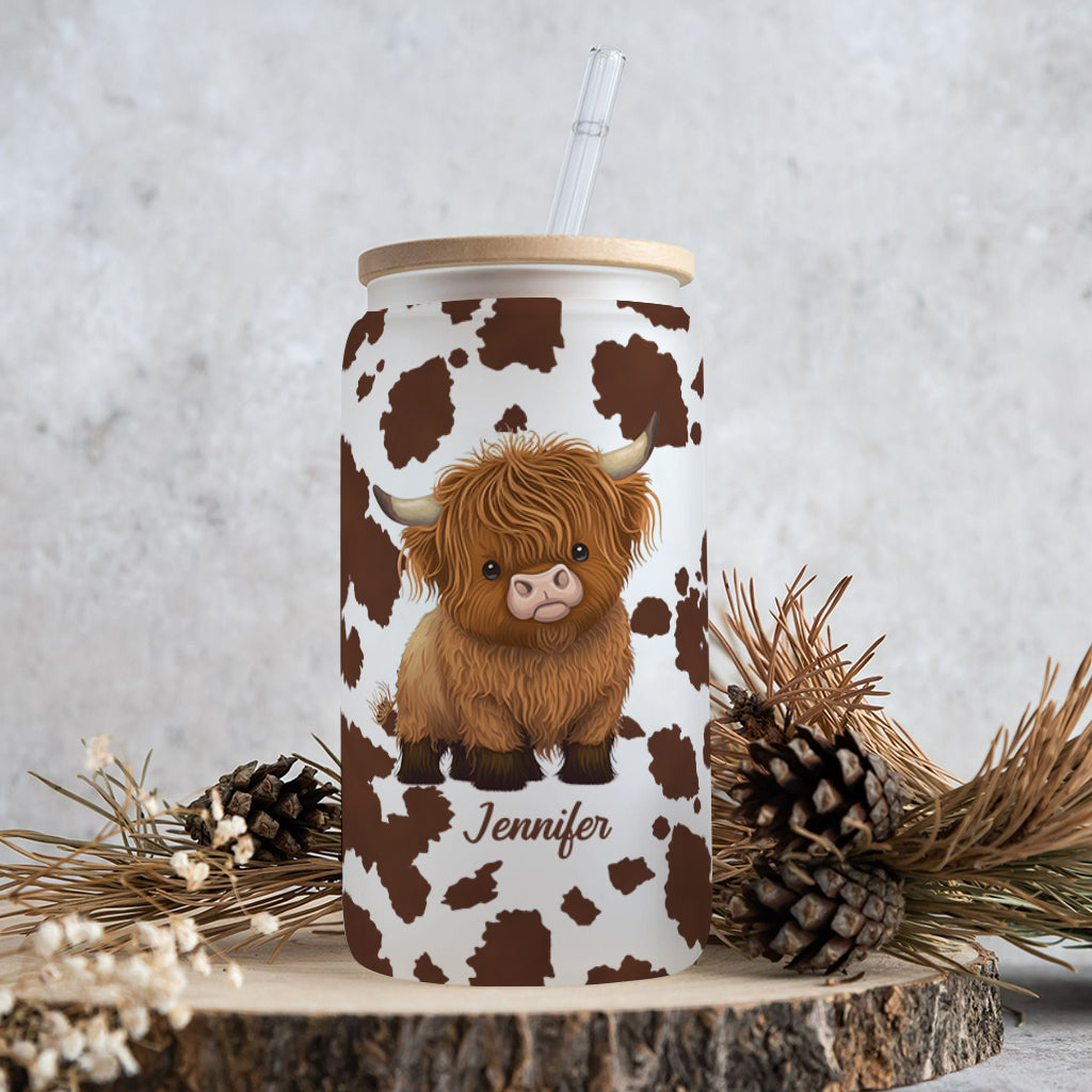 Love Highland Cows - Personalized Can Glass