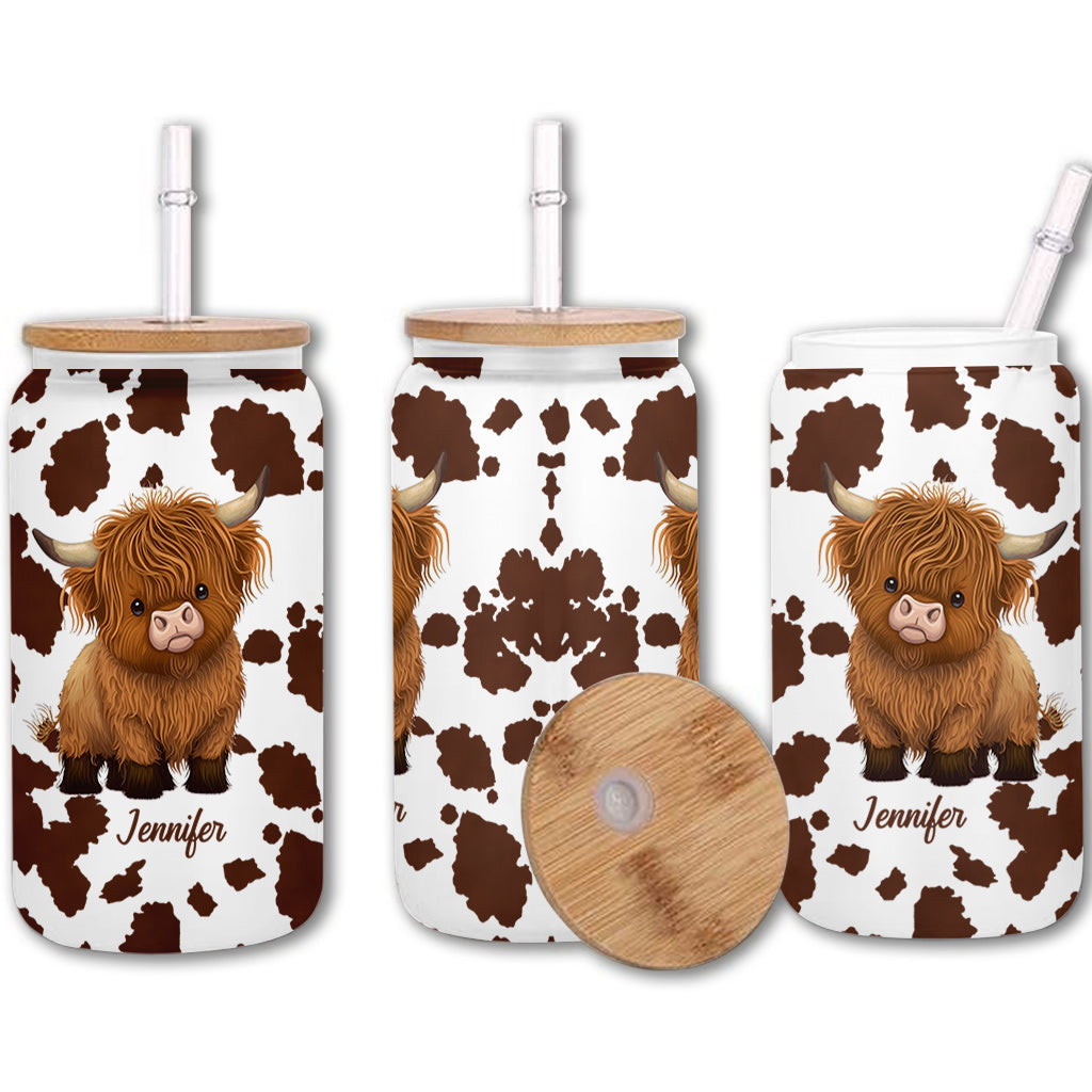 Love Highland Cows - Personalized Can Glass