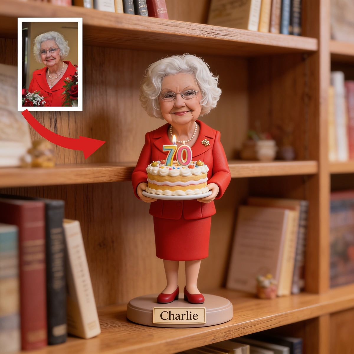 Personalisierte 70. Geburtstags Geschenkschild für Oma, Mama, Frau