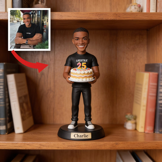 Personalized 25th Birthday Black Man Custom Shaped Acrylic Plaque Gift for Him