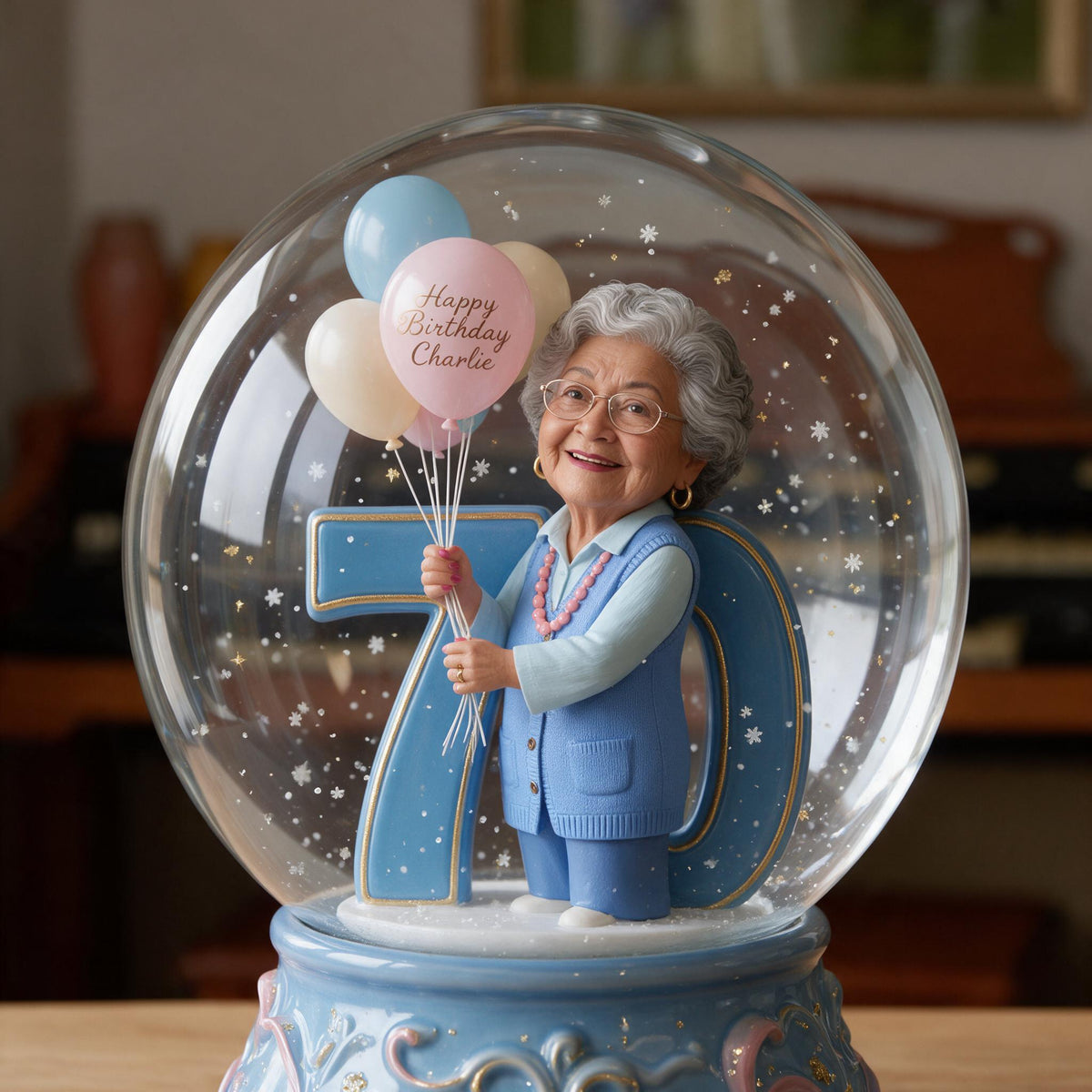Personalized 70th Birthday Older Latina Woman Acrylic Plaque Keepsake Gift