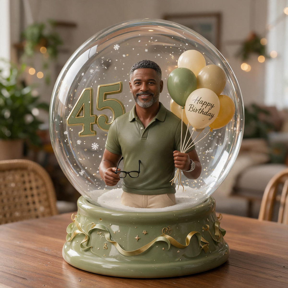 Personalized 45th Birthday Middle-Aged Black Man Acrylic Plaque Keepsake Gift
