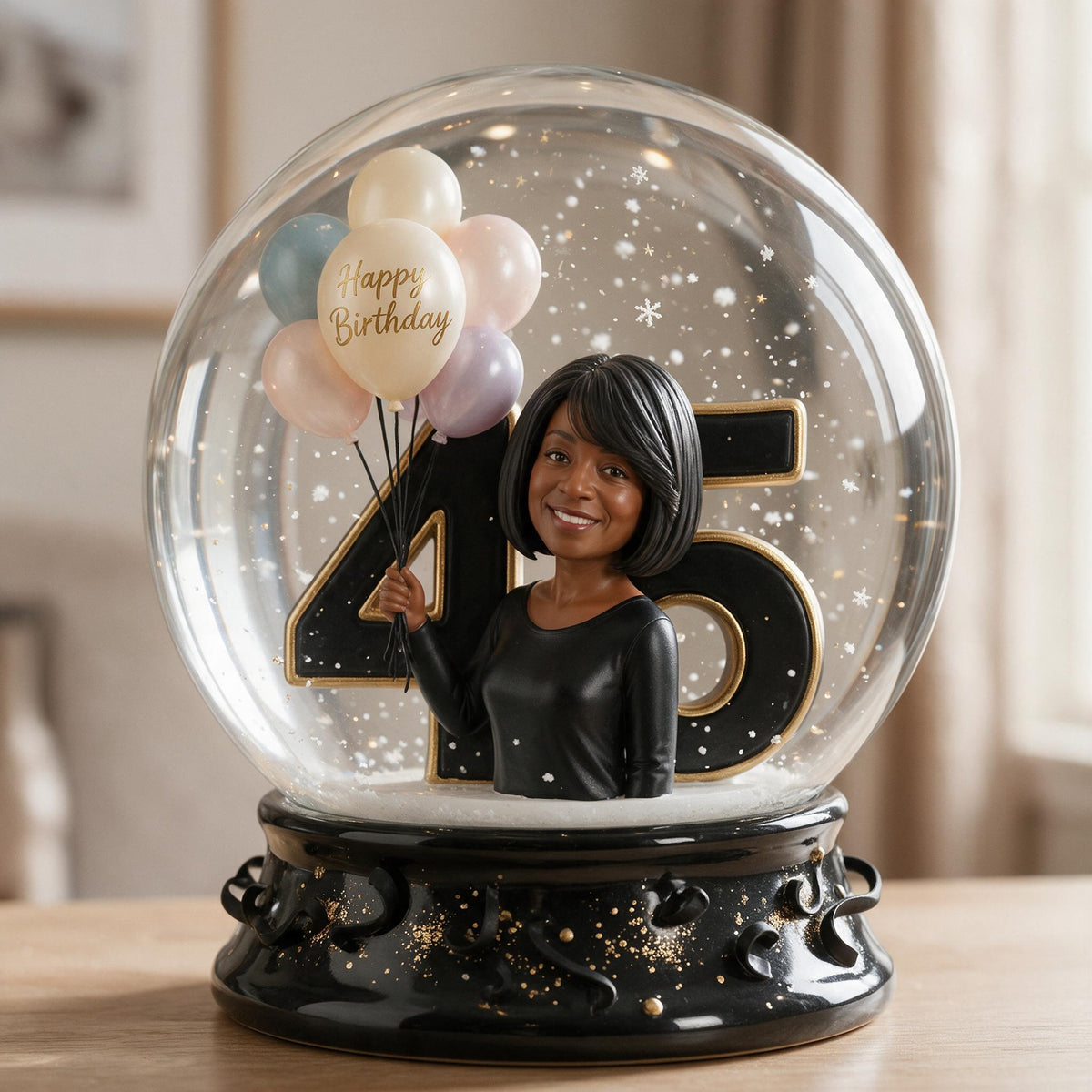 Personalized 45th Birthday Middle-Aged Black Woman Acrylic Plaque Gift