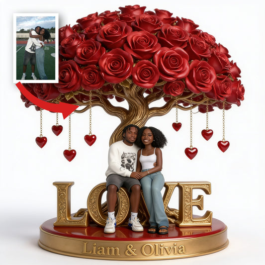 Custom Photo Black Couple Shaped Acrylic Plaque Romantic Husband Wife Keepsake Gift