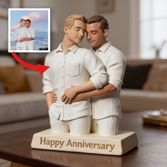 Custom Photo LGBT Anniversary Gay Couple Custom Shaped Acrylic Plaque