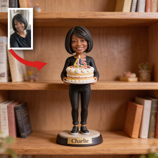 Personalized 45th Birthday Middle-Aged Black Woman Custom Shaped Acrylic Plaque Gift
