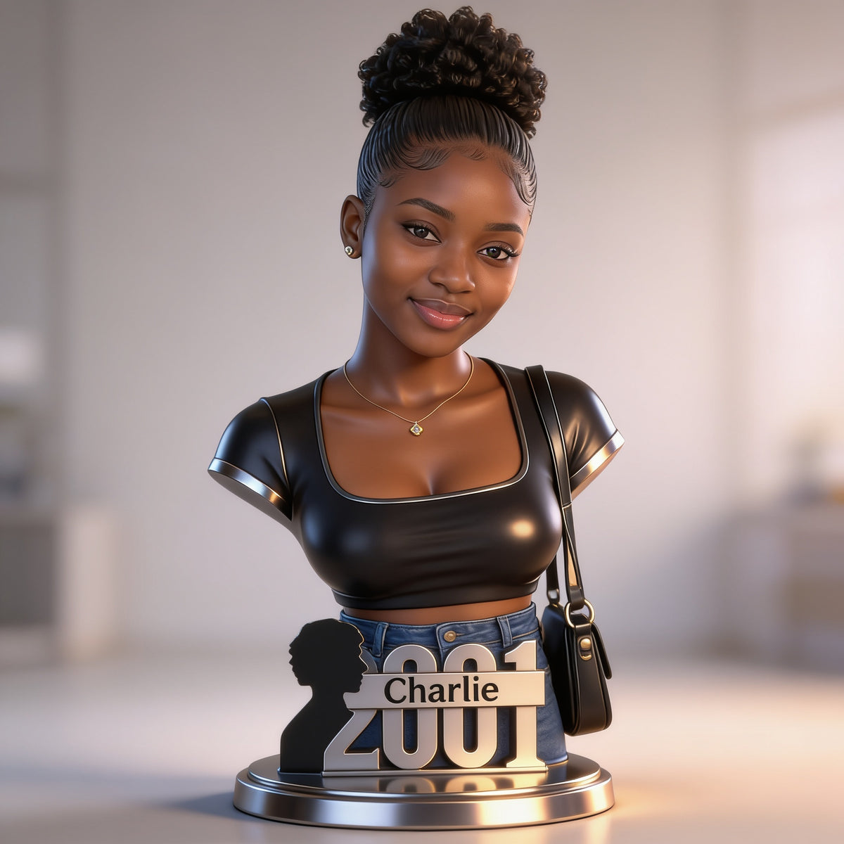 Personalized 21st Birthday Black Woman Custom Shaped Acrylic Plaque Gift For Her