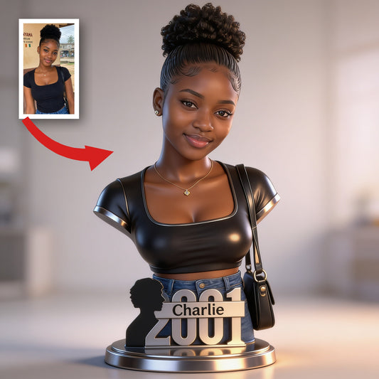 Personalized 21st Birthday Black Woman Custom Shaped Acrylic Plaque Gift For Her
