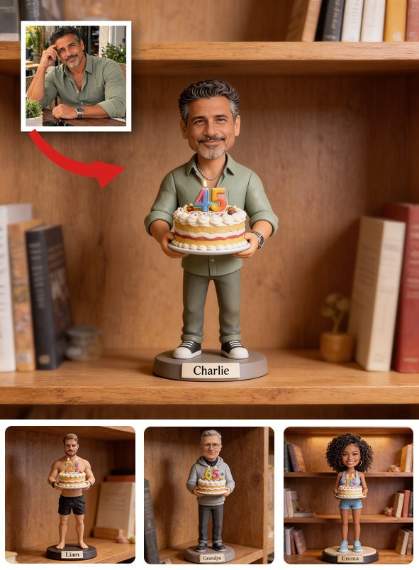 Personalized 45th Birthday Middle-Aged Latino Man Custom Shaped Acrylic Plaque Gift