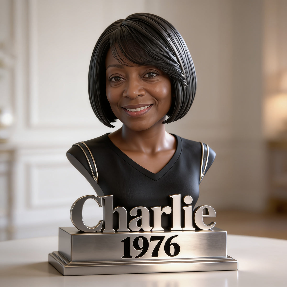 Personalized 50th Birthday Middle-Aged Black Woman Custom Shaped Acrylic Plaque Gift For Her
