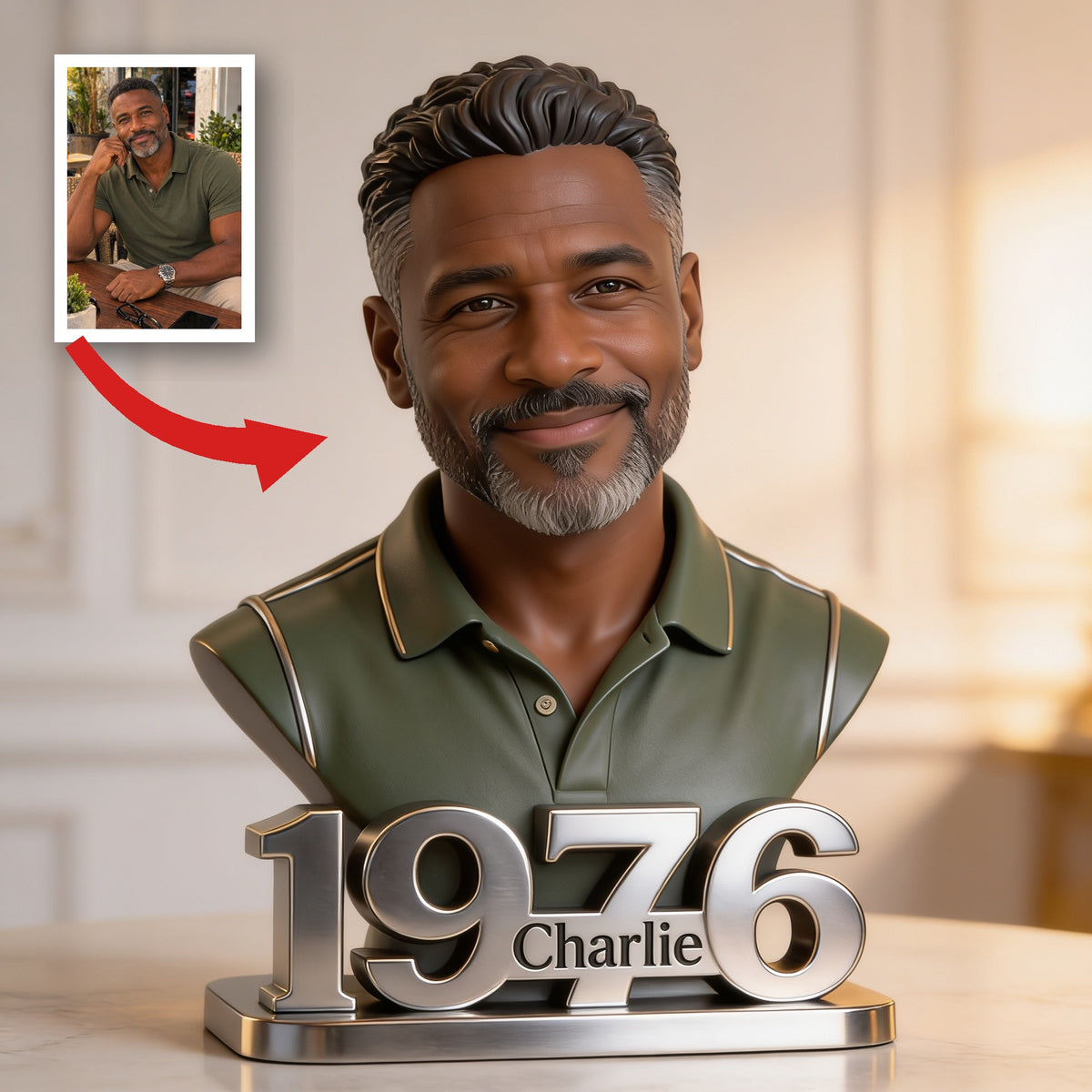 Personalized 50th Birthday Middle-Aged Black Man Custom Acrylic Plaque Gift For Him
