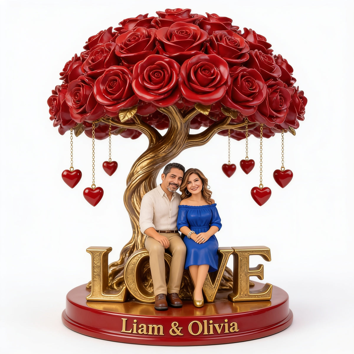 Custom Photo Middle-Aged Latino Couple Custom Shaped Acrylic Plaque, Couple Keepsake Gift