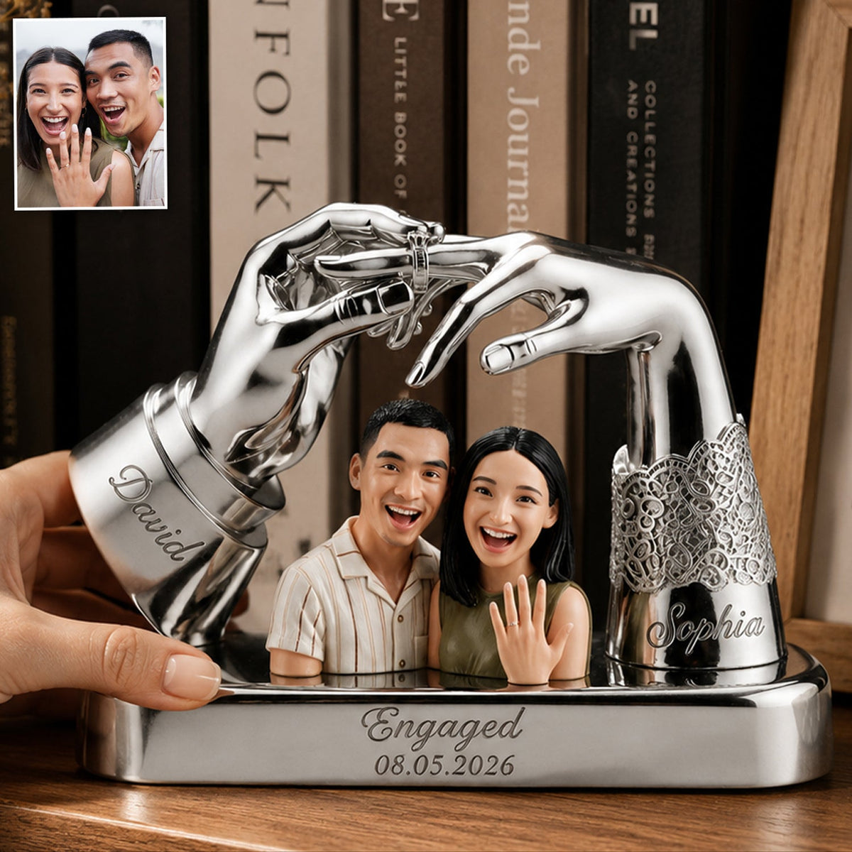Custom Photo 10th Wedding Anniversary 2016 Black Couple Acrylic Plaque Couple Keepsake Gift