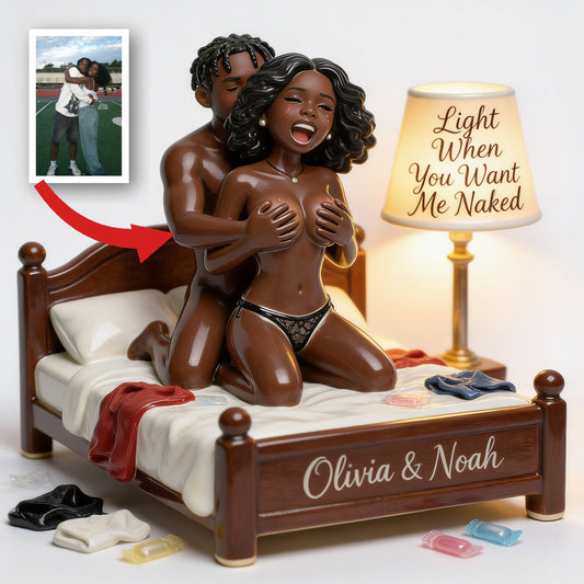 Custom Photo Black Couple Funny Romantic Acrylic LED Night Light Couple Gift